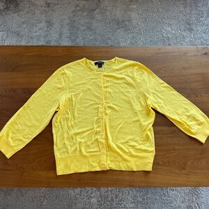 Chaps Ralph Lauren Women's Cardigan Yellow Long Sleeve Size XL